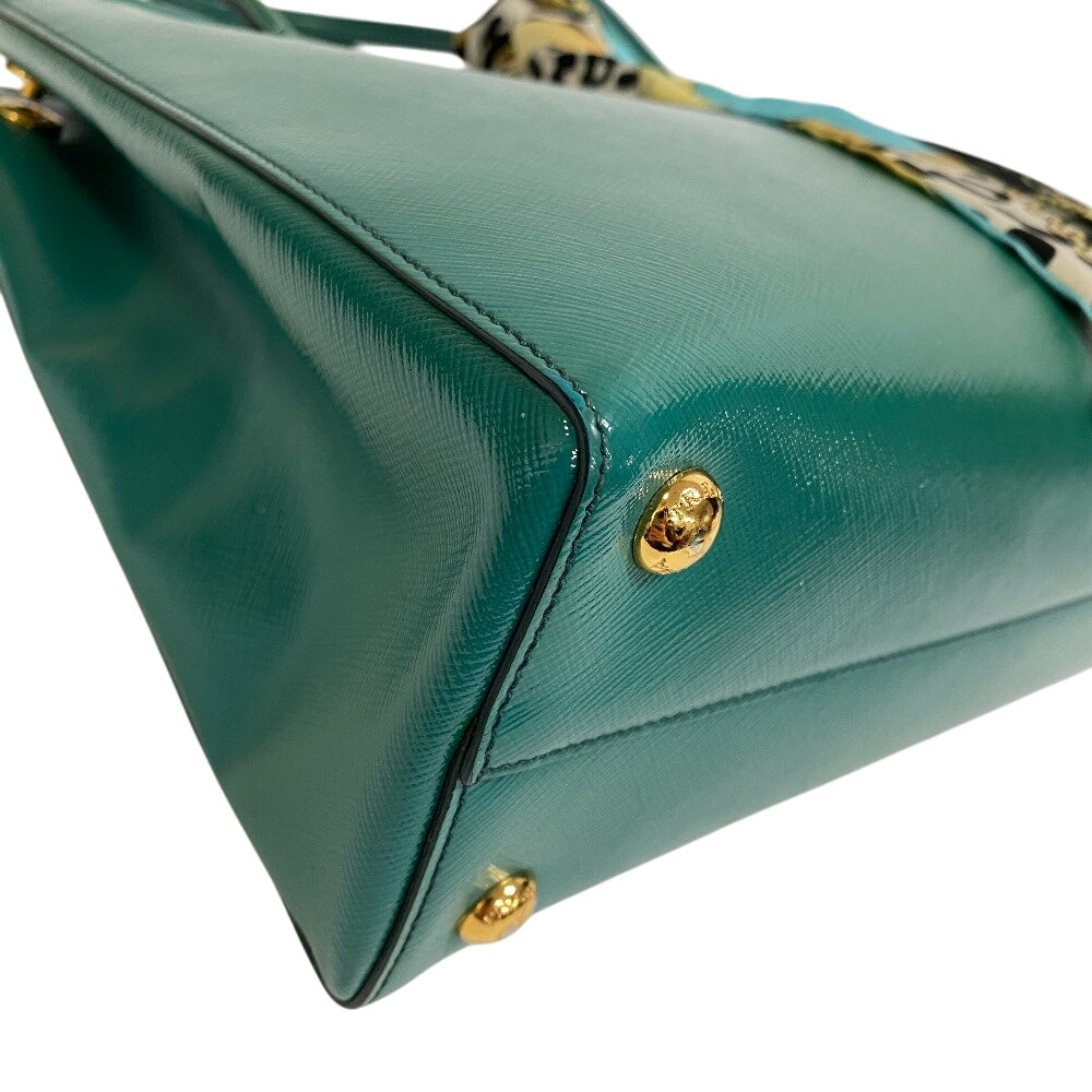 PRADA Handbag BN2411 leather green Safiano Vernis