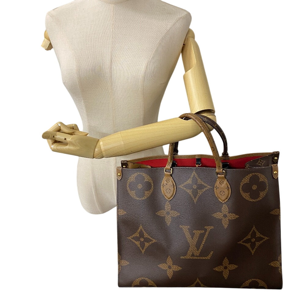 LOUIS VUITTON Tote Bag leather Brown Monogram Giant On-the-go GM