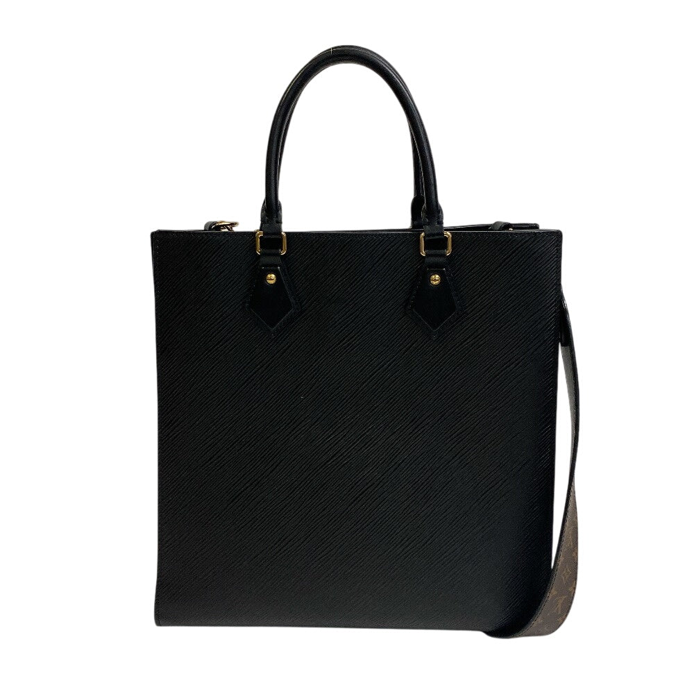 LOUIS VUITTON Handbag leather black Epi Sac PlatPM