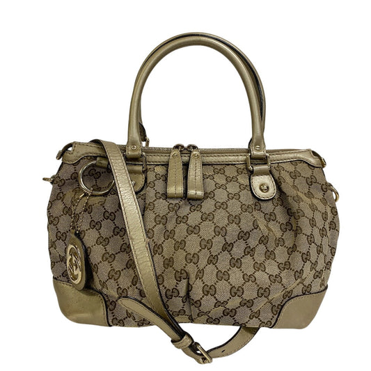 GUCCI Handbag 247902 canvas beige GG canvas Sukey