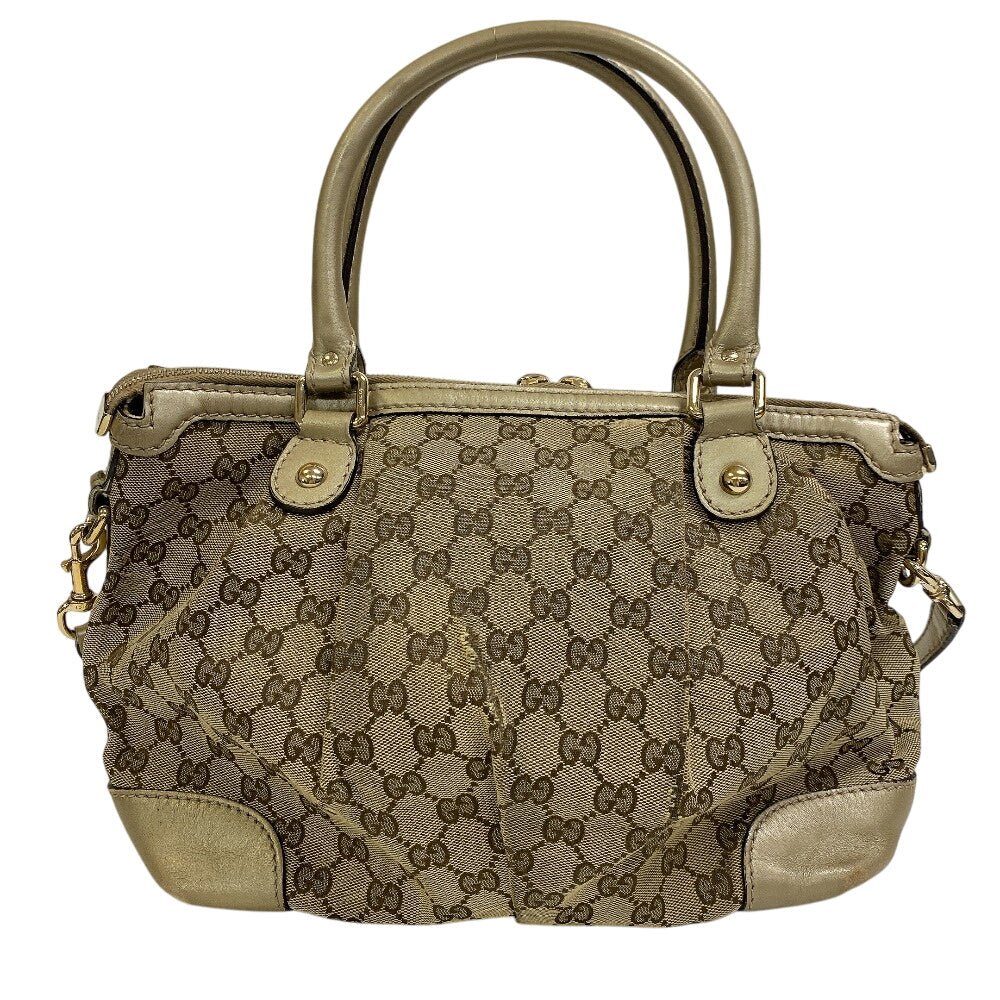 GUCCI Handbag 247902 canvas beige GG canvas Sukey