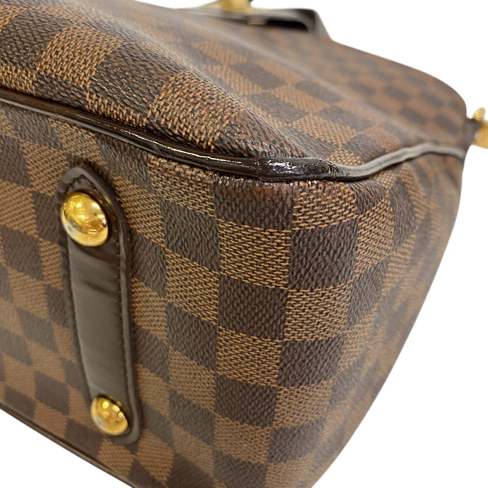 LOUIS VUITTON Handbag Leather, Cloth Brown Damier Hippopotamus roseberry