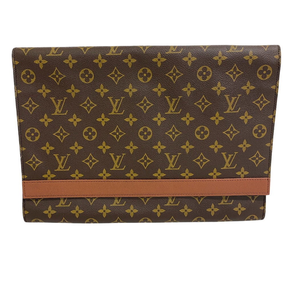 LOUIS VUITTON Clutch bag leather Brown Monogram Porto envelope