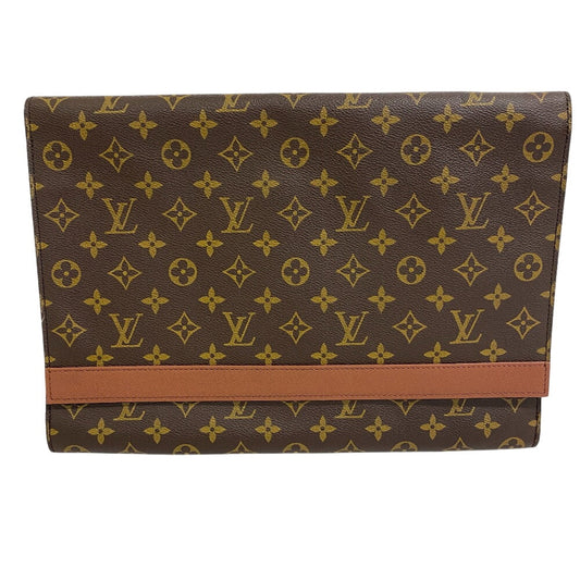 LOUIS VUITTON Clutch bag leather Brown Monogram Porto envelope
