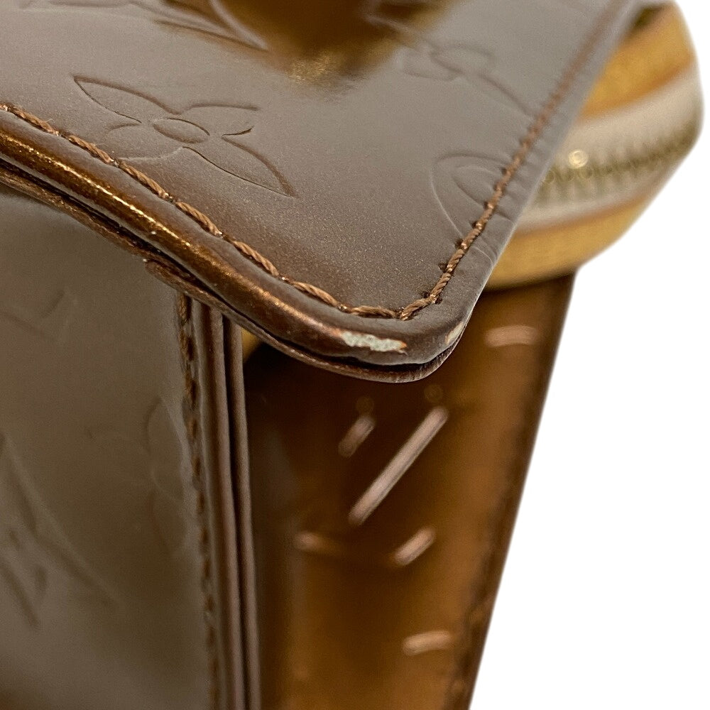 LOUIS VUITTON Handbag Patent leather, leather Brown Monogram Vernis Mini Four Size