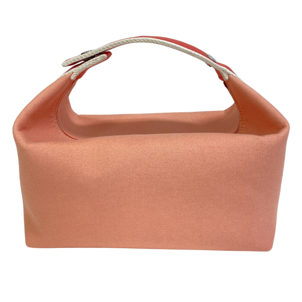 HERMES Handbag canvas pink Bride a Black