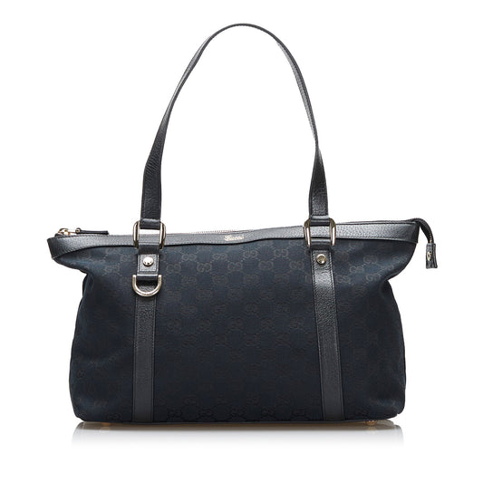 Gucci Abbey Leather Canvas Shoulder Bag Style 3