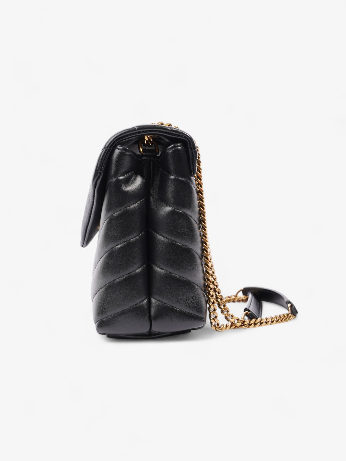 Saint Laurent Lou Lou Black Calfskin Leather Small