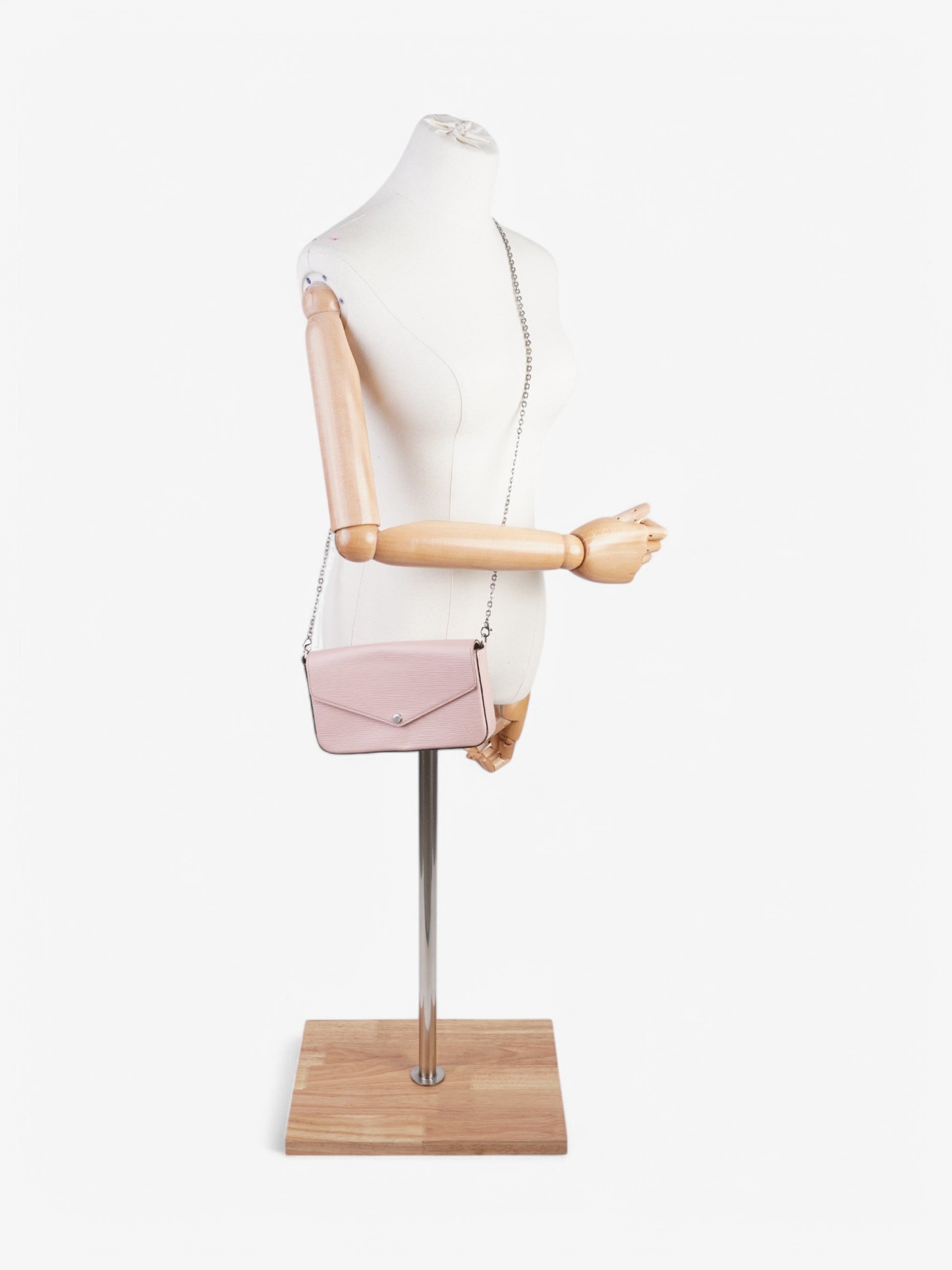 Louis Vuitton Pochette Felicie Light Pink Epi Leather