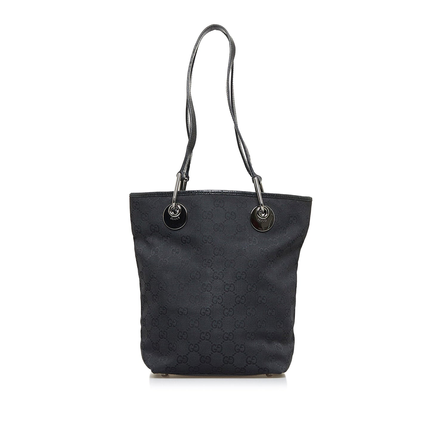 Gucci Black Leather Canvas Tote Style 26