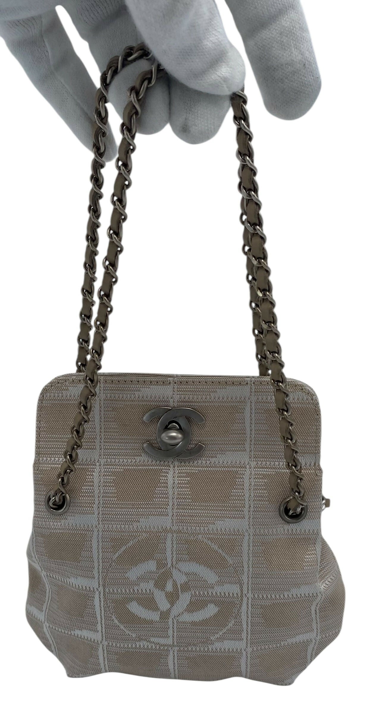 Chanel Extra Mini Beige Canvas CC Travel Ligne Bag