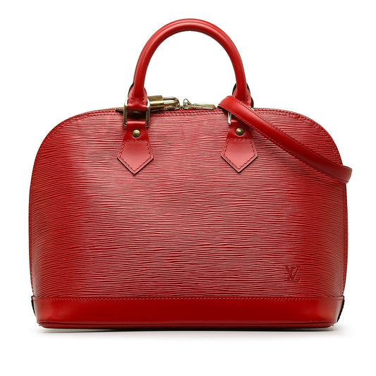 Red Louis Vuitton Epi Alma PM Handbag