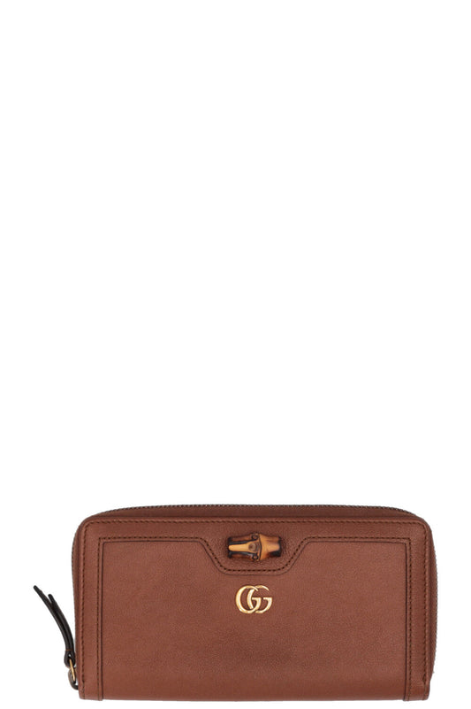 GUCCI Bamboo Zip Wallet Brown