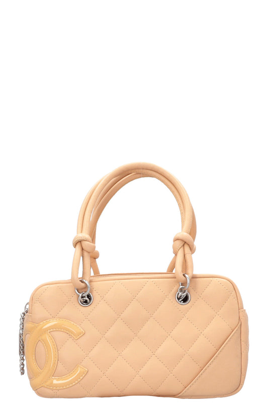 CHANEL Cambon CC Bowling Bag Small Beige