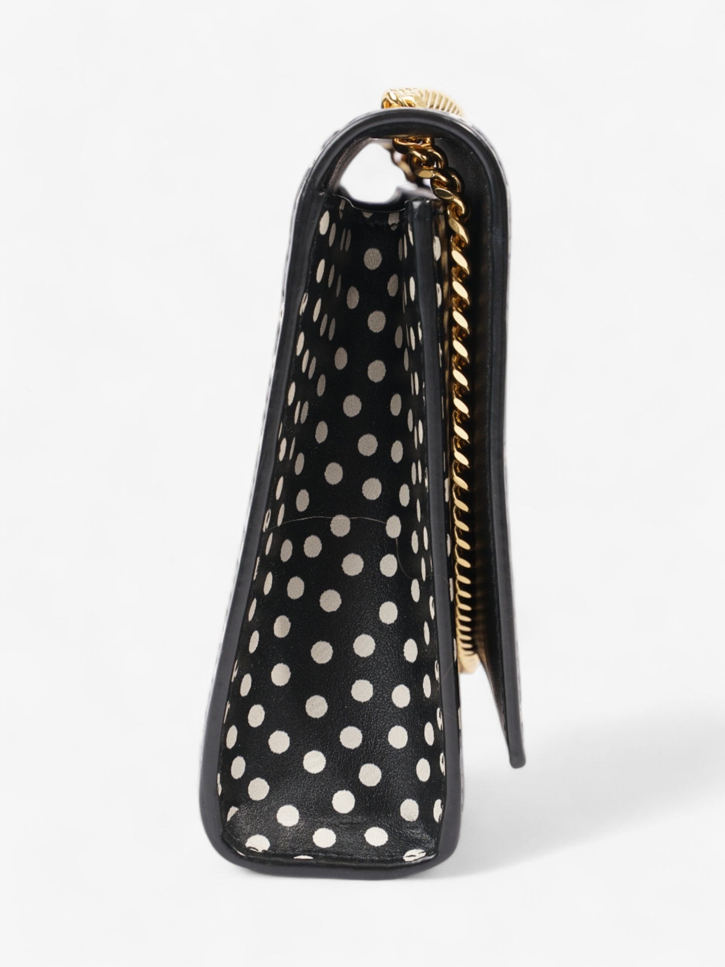 Saint Laurent Kate Black / White Leather Medium
