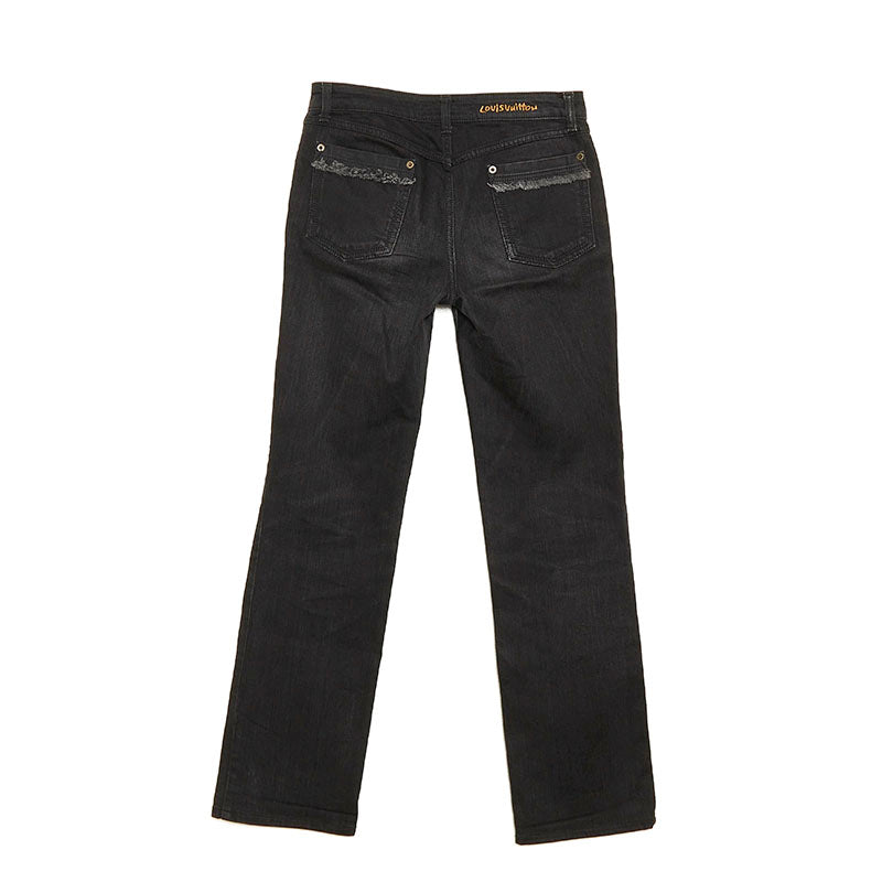 Louis vuitton Denim Pants Cotton/Polyurethane Black