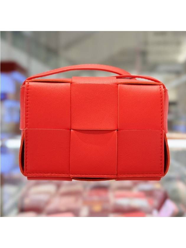Luxury Bottega Veneta Intrecciato Cassette Small Cross Bag Red