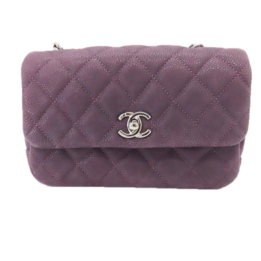 Chanel Caviar Skin Mini Matelassé Chain Shoulder Bag Classic Flap