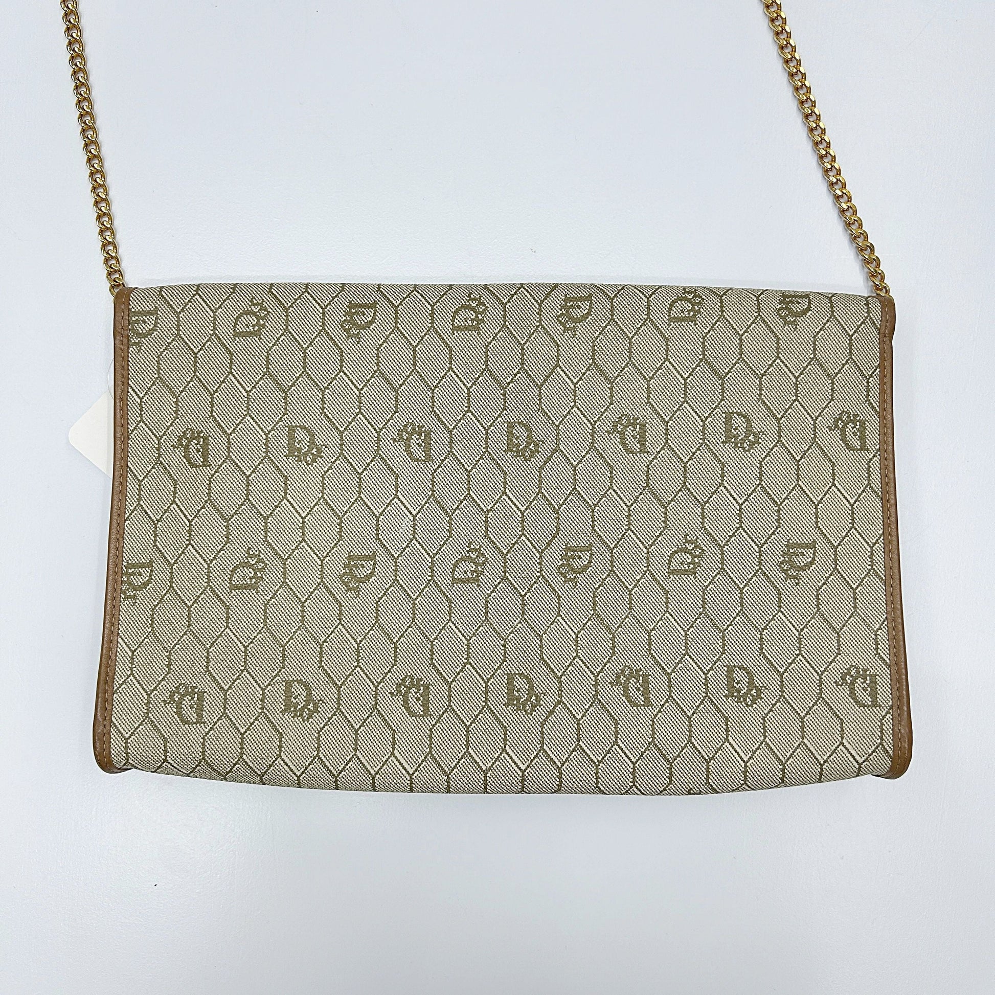 Christian Dior Pvc Leather Shoulder Bag Auth Beige Medium di2020ce