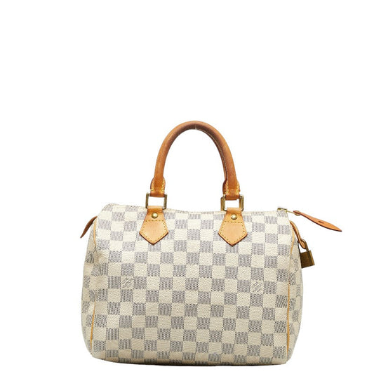 Louis Vuitton Damiere Azur Speed 25 Bag Mini Boston Bag N41371 White PVC Leather Louis Vuitton