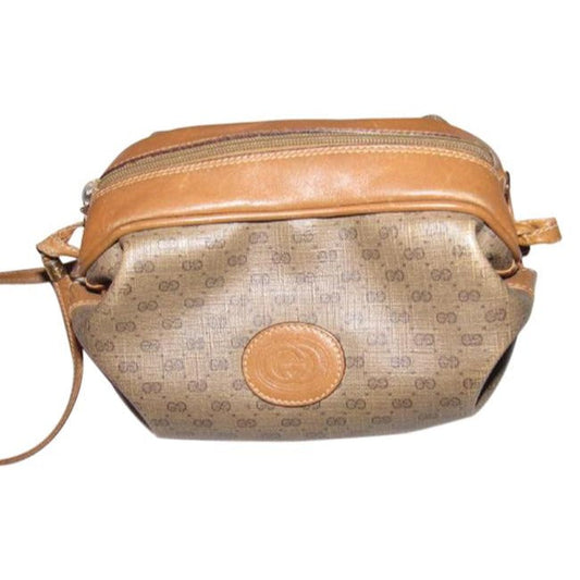 Gucci Leather Canvas Shoulder Bag