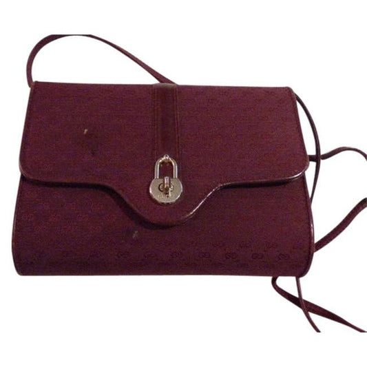 Gucci Envelope Twist Leather Canvas Shoulder Bag