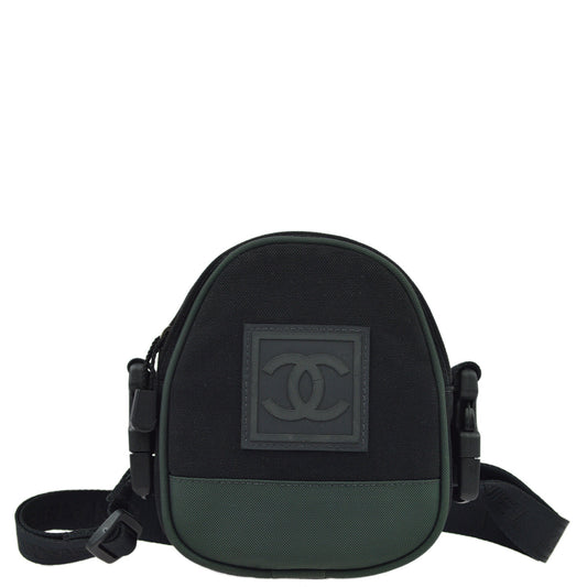 Chanel Black Green Sport Line Bum Shoulder Bag