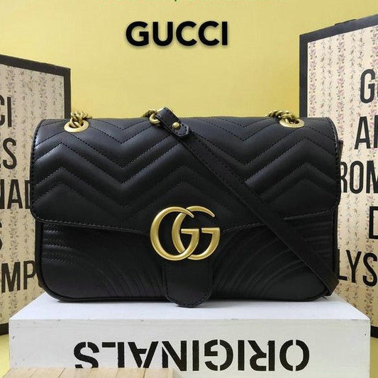 Gucci GG Marmont Leather Chain Shoulder Bag Style 25