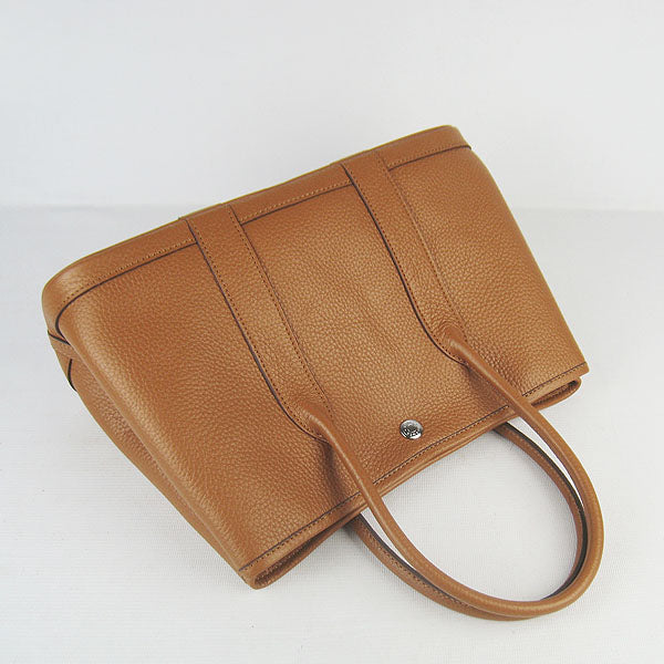 Luxury Hermes Garden Party Handbag Light Coffee