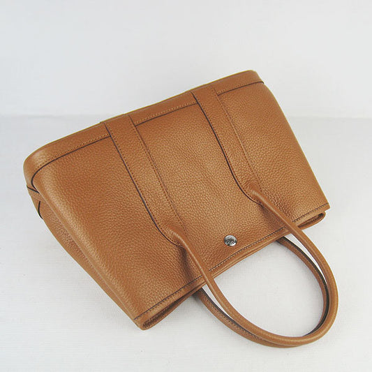 Luxury Hermes Garden Party Handbag Light Coffee