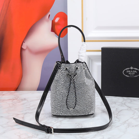 BOLSA Prada BUCKET STRASS Luxury Handbag