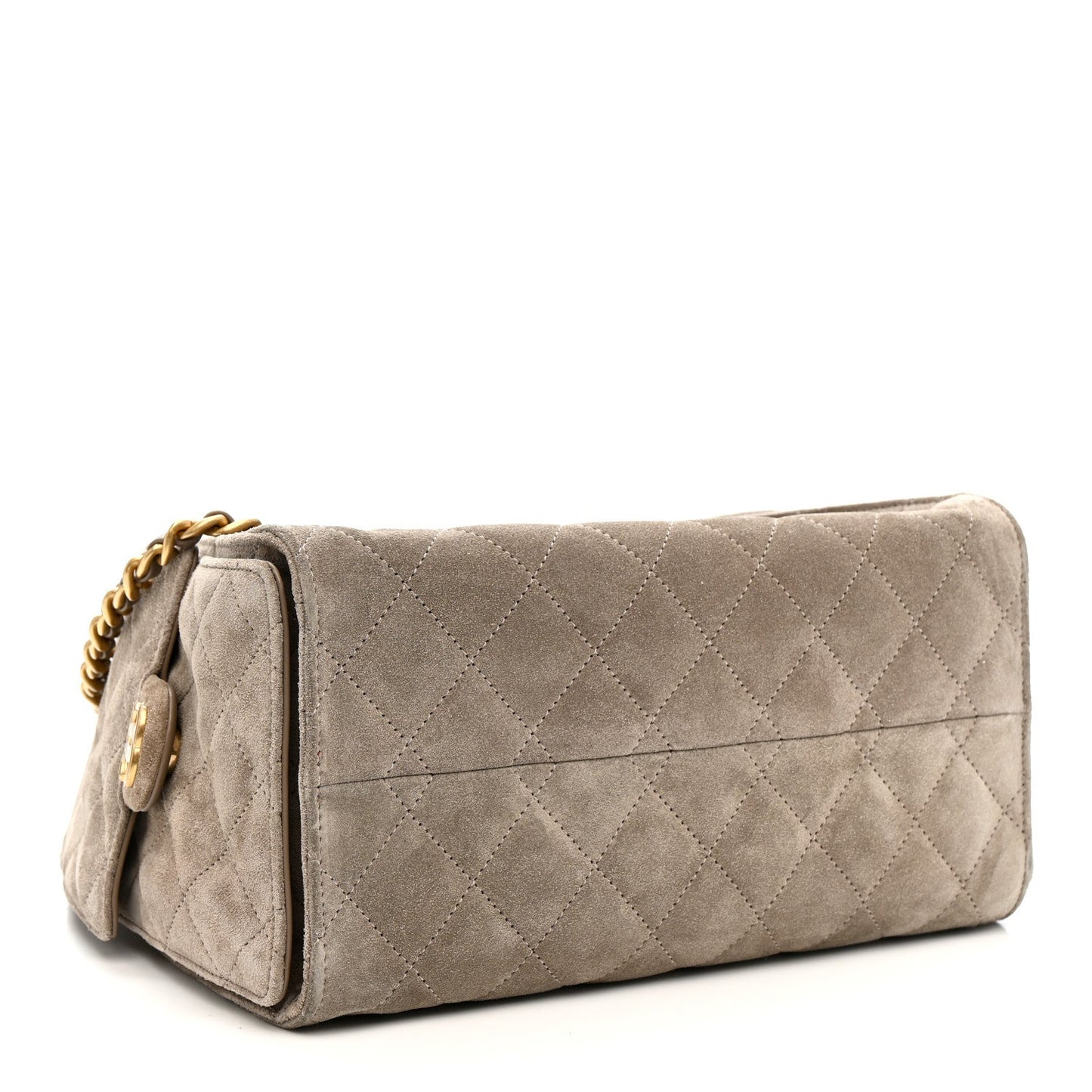 Suede Quilted Small Chanel 25 Handbag Dark Grey
