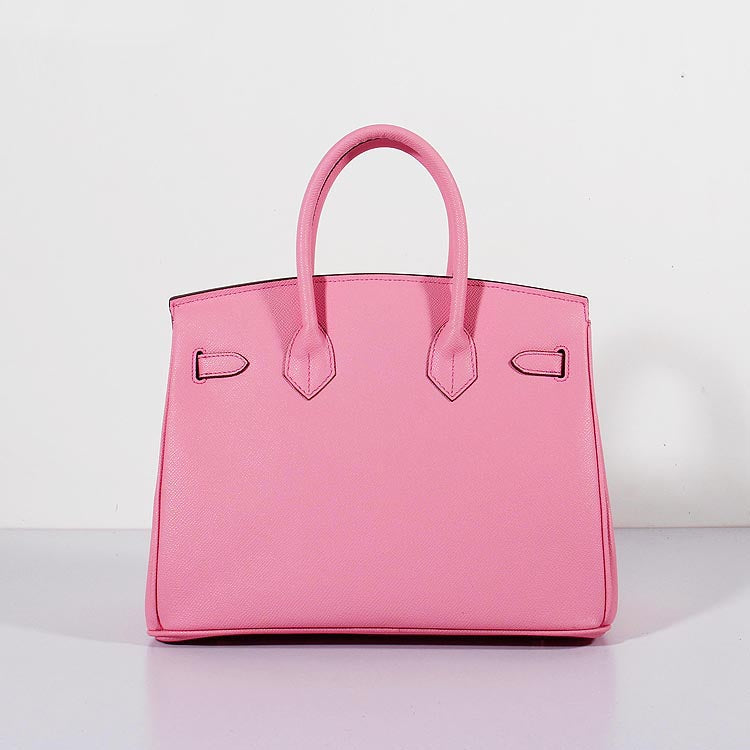 Luxury Hermes 30cm Birkin Bag Epsom Leather with Strap Pink Gold