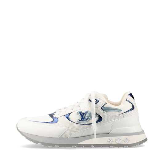 Louis Vuitton Lanewline 22 Years Mesh  Leather Trainers 6 Mens White × Blue BM0292 LV Logo  Bag