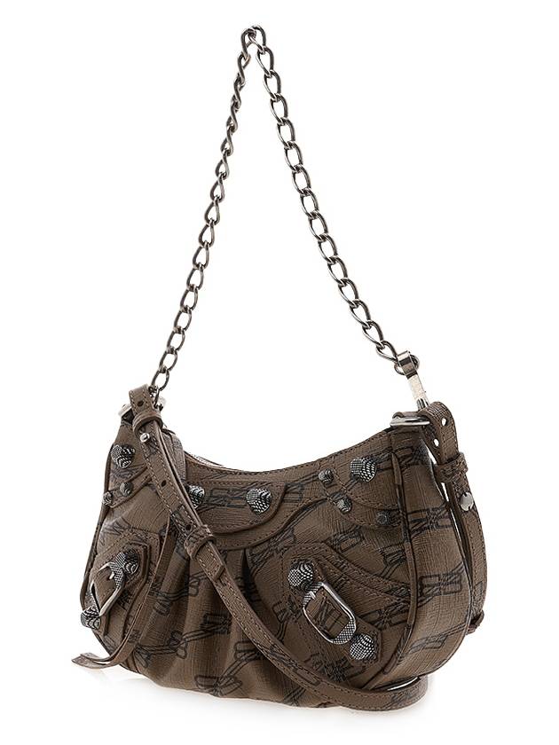 Luxury Balenciaga Trending 2026 Le Cagole BB Monogram Mini Shoulder Bag Brown