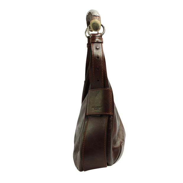 Yves Saint Laurent YSL Brown Bag - Wooden Top Handle