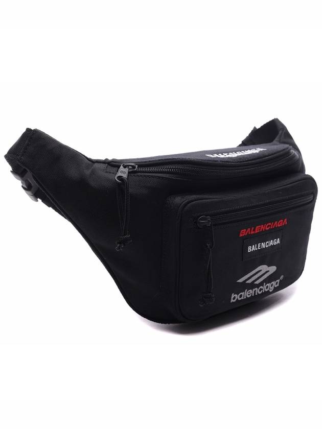 Luxury Balenciaga Trending 2026 Explorer Logo Belt Bag Black