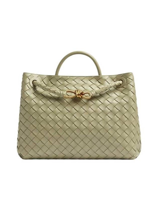 Luxury Bottega Veneta Andiamo Medium Tote Bag Travertine