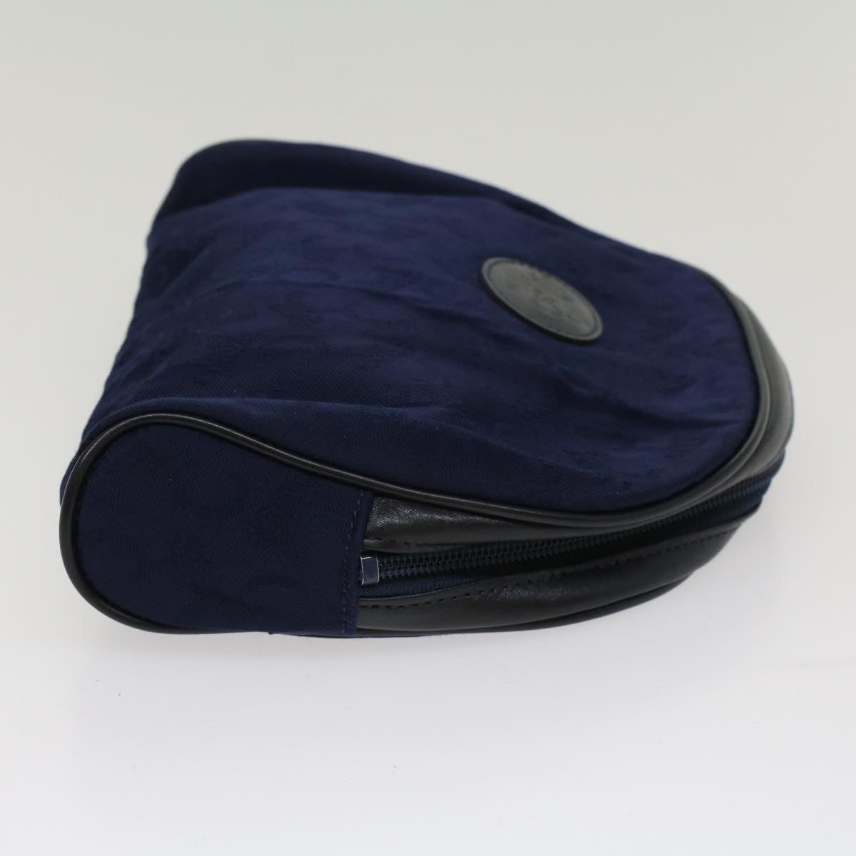 Luxury CELINE C Macadam Pouch Canvas Navy Black ac2167