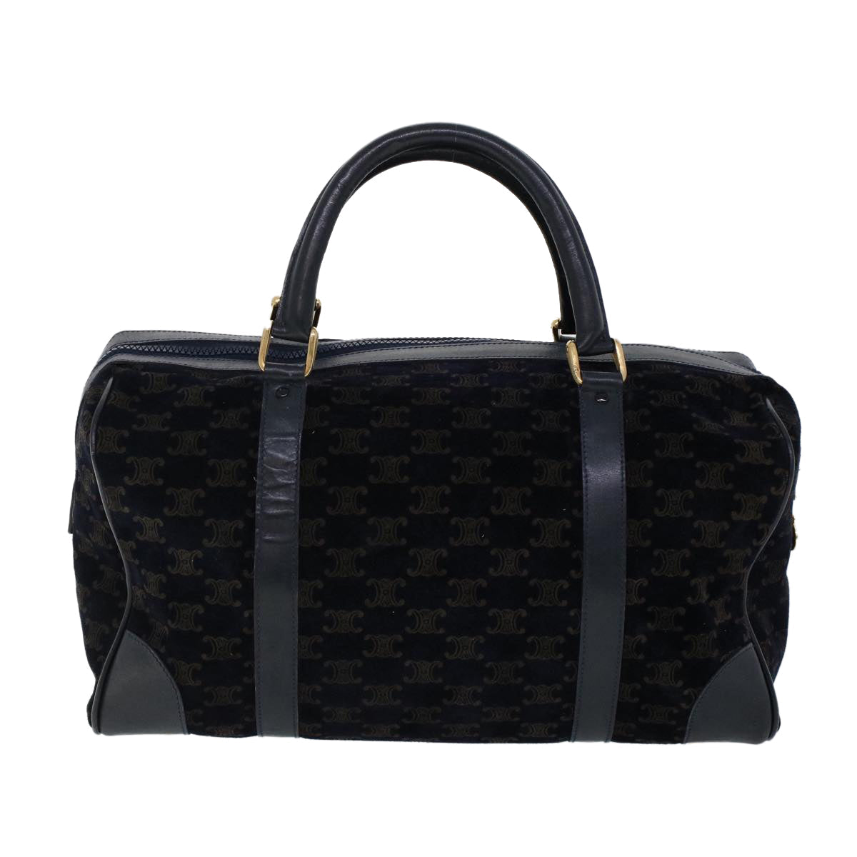 Luxury CELINE C Macadam Boston Bag Suede Leather Navy ac2168