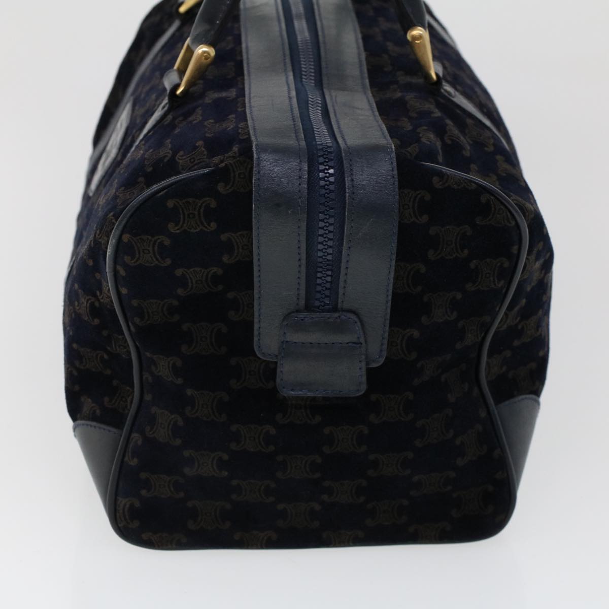 Luxury CELINE C Macadam Boston Bag Suede Leather Navy ac2168