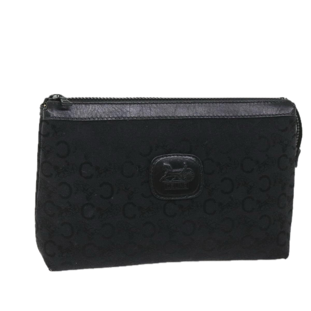 Luxury CELINE C Macadam Canvas Pouch Black ac2399