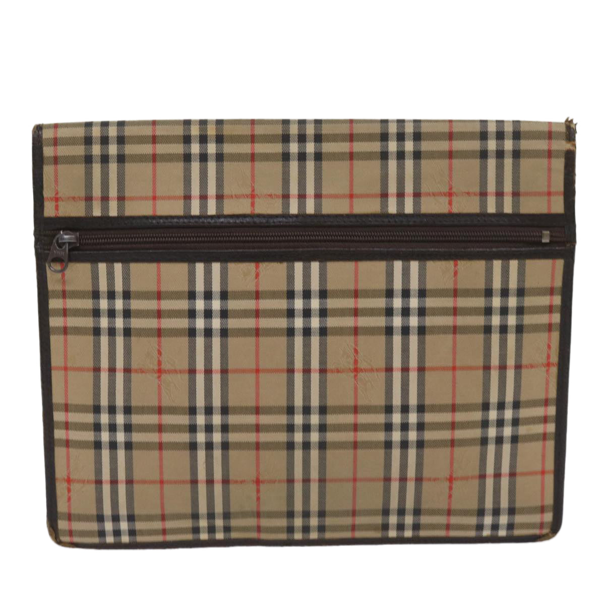 Burberry Nova Check Clutch Bag Canvas 2Set Beige Brown Auth ac2698
