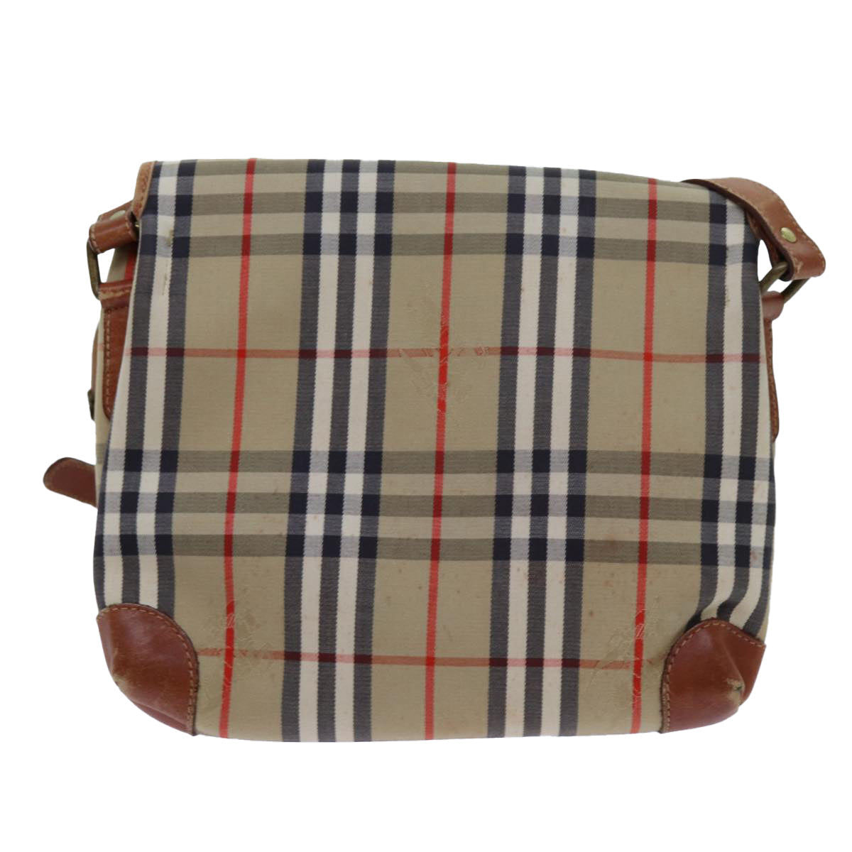 Burberry Nova Check Shoulder Bag Canvas Beige Auth ac2921