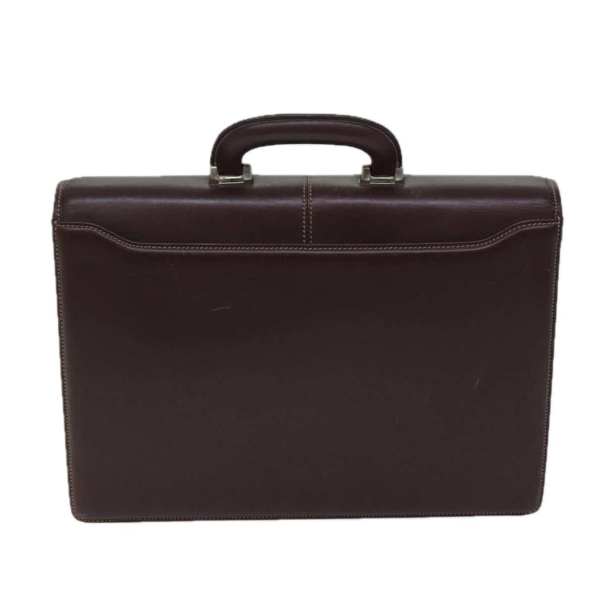 Burberry Hand Bag Leather Brown Auth ac2924