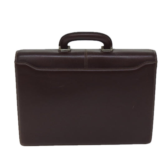 Burberry Hand Bag Leather Brown Auth ac2924