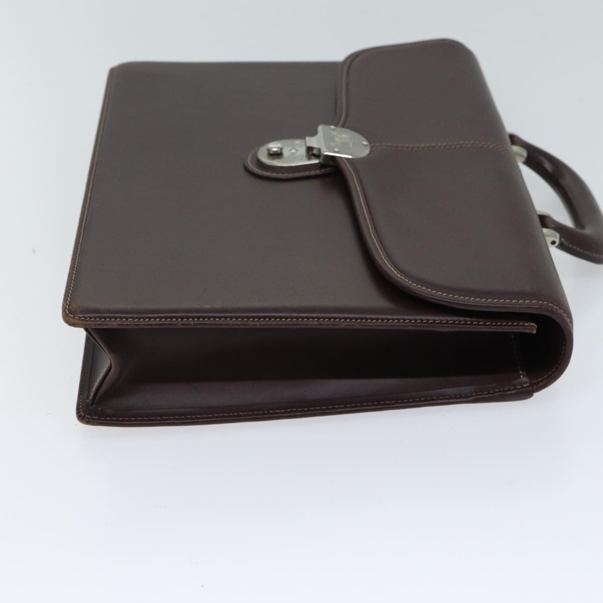 Burberry Hand Bag Leather Brown Auth ac2924