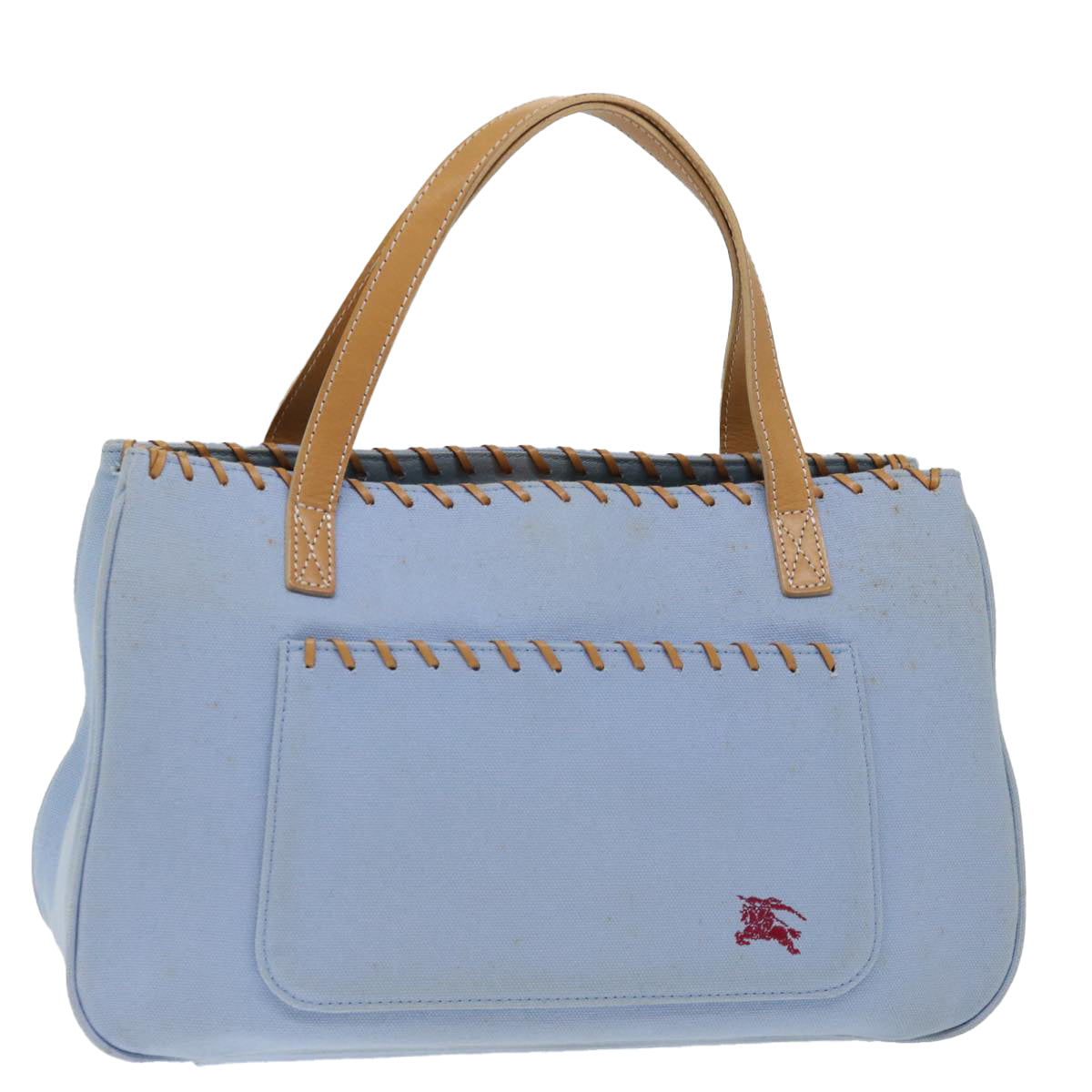 Burberry Blue Label Hand Bag Canvas Blue Auth ac2928