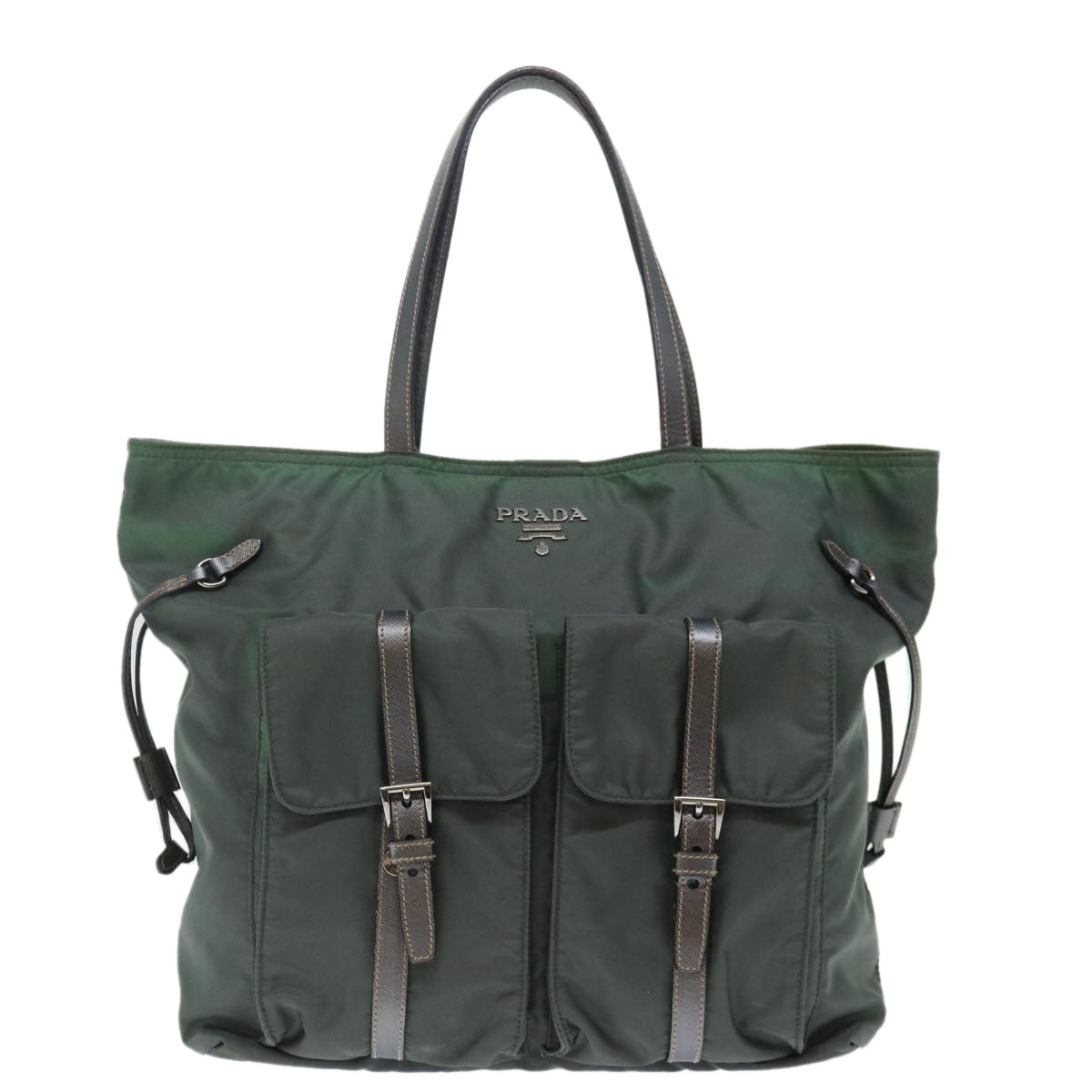 PRADA Tote Bag Nylon Khaki Auth ac2934