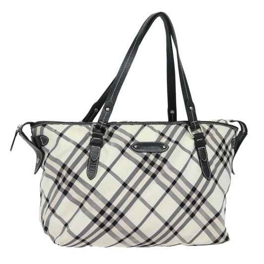 Burberry Nova Check Blue Label Tote Bag Canvas Beige Auth ac3068